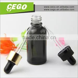 Childproof and Temper Evident Round Black Frosted Glass Dropper Bottle thumbnail-5