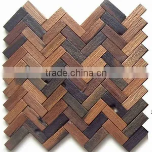 HML2 European Style Wood Mosaic Artwork Wall Tile thumbnail-1
