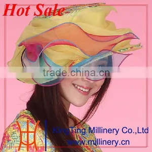 Popular Design Top Selling Organza Hats and Neck Designs for Ladies Suit in China thumbnail-1