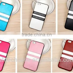 Stripe Pattern TPU Back Cover PU Leather Case for IPhone 6 Plus 5.5 Inch thumbnail-4