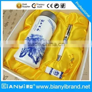 Hot Selling Vacuum Cup,4GB USB Flash Driver and Pen Gift Set thumbnail-1