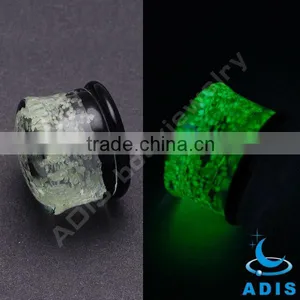 Pyrex Glass Solid Ear Plugs Glow in the Dark, Body Jewelry thumbnail-1