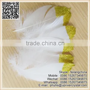 Gold Glitter Dipped Feather Wedding Decoration Party Glitter Feather thumbnail-1