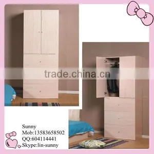 Wooden Bedroom Wardrobe With Drawers thumbnail-1