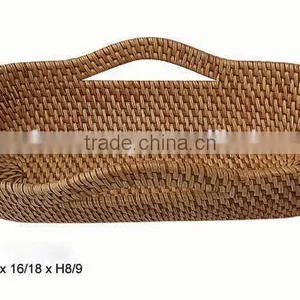 Bread Rattan Tray With Handle Vietnam Handicraft Product thumbnail-1