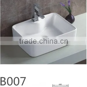 New Desigh Squre Ceramic Basin Bathroom White Square Single Hole Art Basin Hot Sale Cheap Price Wash Basin YB007 thumbnail-2