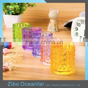 Custom Color Wholesale Glass Candle Holder Tealight Holder thumbnail-1