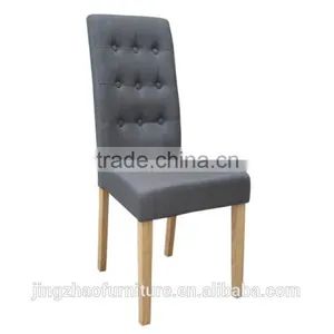 Grey Fabric Dining Chairs With Buttoned Back thumbnail-1