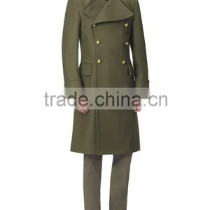 2015 New Style 100% Cashmere Classic Army Grey 100 Cashmere Coat thumbnail-1