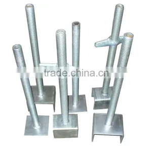 M30x400MM/120x120x4mm Solid Base Jack Electro Galvanized thumbnail-1
