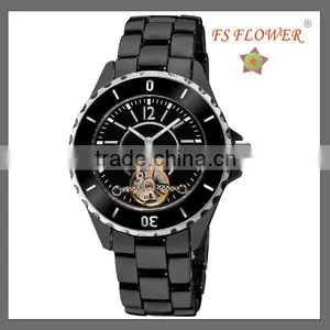 Women's Black Ceramic Watch Bands Chinese Automatic Mechanical Watch thumbnail-1