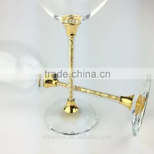 465ml Set of 2 Luxury Golden Stemmed Water Cup Red Wine Glass thumbnail-5