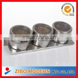 Stainless Steel Salt Pepper Set/glass Canister thumbnail-1