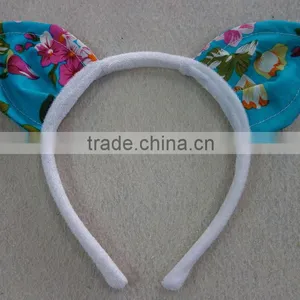 Cute Cat Ears Velvet Headband With Printed Fabric thumbnail-2