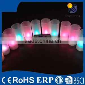 ABS Pillar Flamless Rechargeable Colorful Candle With Stand and Remote Control thumbnail-2