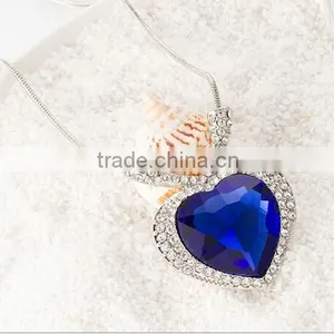 MYLOVE The Heart of the Ocean Necklace Blue Crystal Titanic Necklace Jewelry MJ-253 thumbnail-1