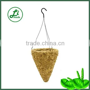 18" Sphagnum Moss Cone Hanging Basket thumbnail-1