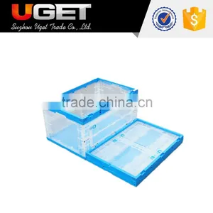 Durable Foldable Collapsible Euro Hard Plastic Crate With Cover thumbnail-3