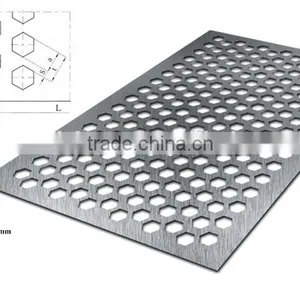 OEM Factory Perforated Hexagonal Hole Shape Metal Sheet thumbnail-1