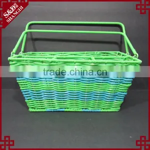 New Kitchen Storage Tool Green & Blue Plastic Wicker Woven Utensil Holder thumbnail-1