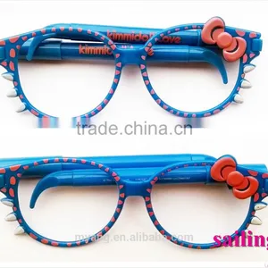 Creative Lovely Sun Glass Style With Ball Pen for Stydent and Gift ,Sun Glass Pink Color With Ball Pen 2 in 1 thumbnail-1