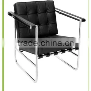 Classic Steel Modern Office Chair With Italian Leather thumbnail-1