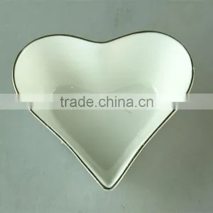 Heart-shaped High Quality White Ceramic Dinner Dish in Stock,restaurant Serving Dishes thumbnail-2