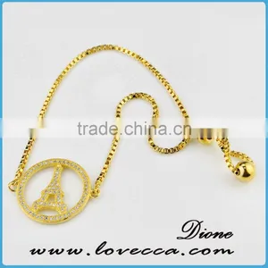 New Gold Bracelets Design Women Micro Pave Gold Cubic Zirconia Bracelet thumbnail-1
