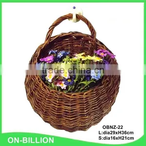 Handmade Decorative Garden Hanging Rattan Flower Basket thumbnail-2
