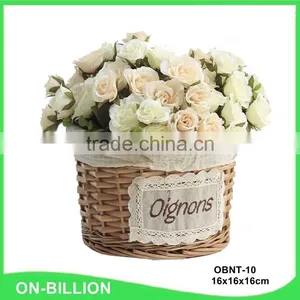 Household Cheap Decorative Handmade Flower Wicker Basket thumbnail-1