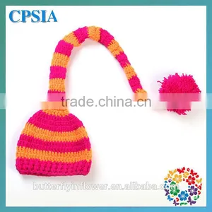 Unique Deisgn Cheap Baby Photography Prop Newborn Size Christmas Baby Knit Cotton Elf Hat thumbnail-1