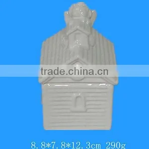 House Shape Unique White Ceramic Candy Jars thumbnail-1