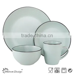 Ceramic Matt Glaze Sesame Dot Solid Color Breakfast Dinnerware Set thumbnail-3