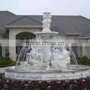 Outdoor Decoration Antique Natural Stone Garden Big Horse Water Fountains thumbnail-2
