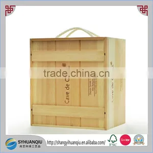 High Quality Handmade 6 Bottles Wooden Wine Box thumbnail-1
