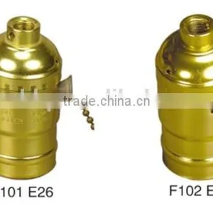 Hot Sale Copper Alluminium Iron Golden Lamp Holder Base Light Bulb Socket Cap E26 E27 B22 E14 thumbnail-3