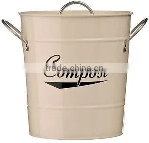 Removable Inner Buckets Cream Kitchen Compost Bin thumbnail-1