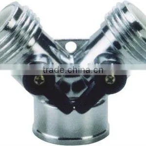 Plastic "Y" Hose Connector W/Shut off Chrome Plated thumbnail-1