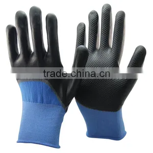 NMSAFETY 2016 China Manufacturer Micro Foam Nitrile Glove Coated 15G Nylon Glove thumbnail-1