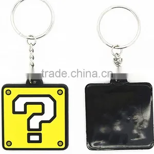 Factory Supply Square Shape Custome Silicone Rubber Keychains thumbnail-3