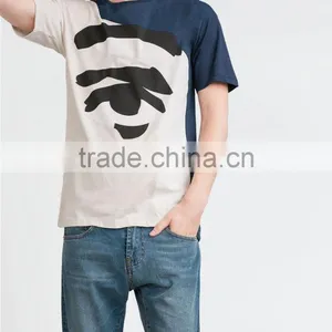 Short Sleeved Round Neck Man T-shirt With Face Printed Blend Fine Jersey Mens O-neck Eco t Shirt thumbnail-5