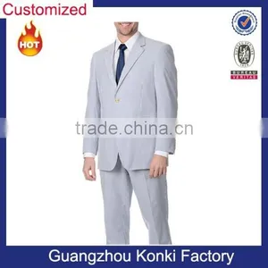 Men's Blue Seersucker 2-button Jacket thumbnail-1