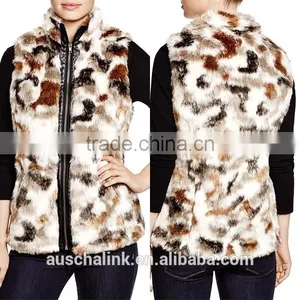 OEM Service Outdoor Lady Keep Warm Wholesale Faux Fur Vest thumbnail-3