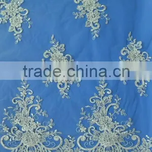 Factory Hot Sales African Lace Beaded Fabric for Wedding Dresses thumbnail-2