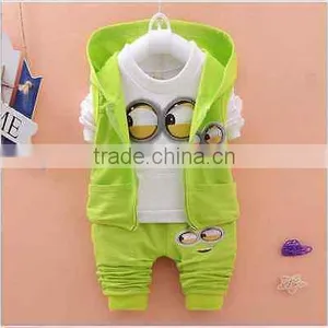 3PCS Baby Boys Girls Clothing Set Long Sleeve Shirt Pants Vest Hoodie thumbnail-6