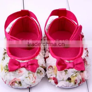 2014 New Baby Product Girls Lace Flower Cotton Infant Baby Shoe Newborn Lace Baby Shoes for Girls thumbnail-2