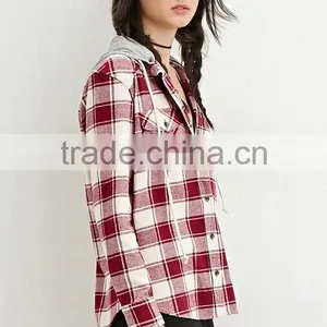 Wholesale Plaid Flannel Shirt Ladies Shirt With Hat Custom Scotland Flannel Shirt thumbnail-3