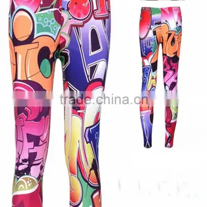 2017 Custom Printed Elastical Dry Fit Gym Tights Woman Leggings thumbnail-1