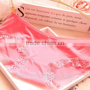 OEM Pure Color Lace Bamboo Charcoal Comfortable Women Underwear 100A thumbnail-3