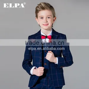 ELPA NXB0073 Designer 3 Piece Fancy Tailor Made Navy Check Party Suits for Boys thumbnail-1